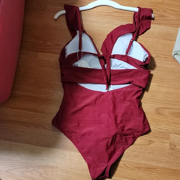NWT Sporlike One piece Ruffle Bathing suit sz XL - Picture 2 of 2
